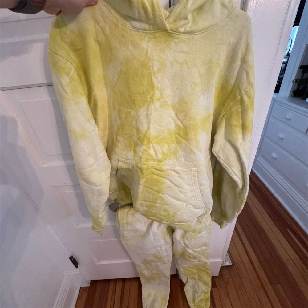Talentless Unisex Tie-Dye Hoodie & Sweatpants Set Yellow Size M Standard